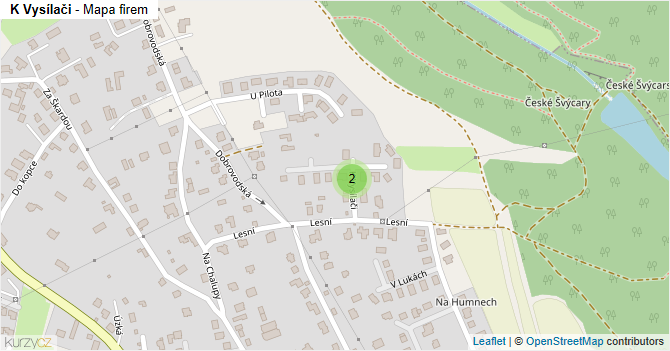 K Vysílači - mapa firem