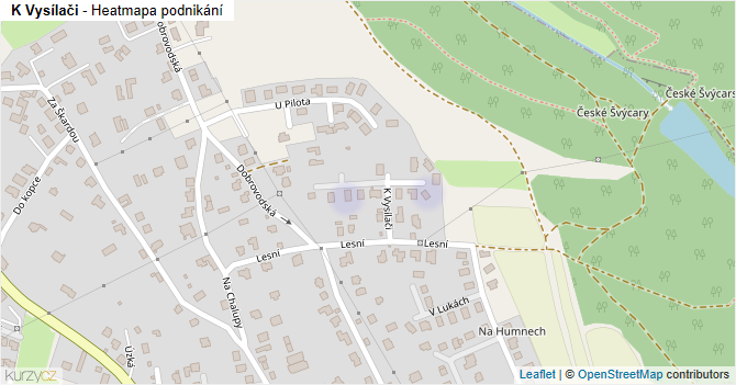 K Vysílači - mapa podnikání
