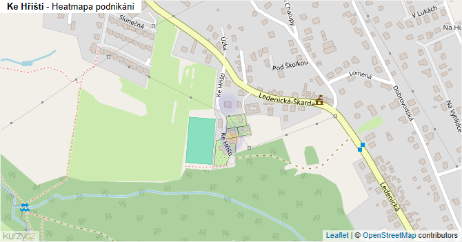 Ke Hřišti - mapa podnikání