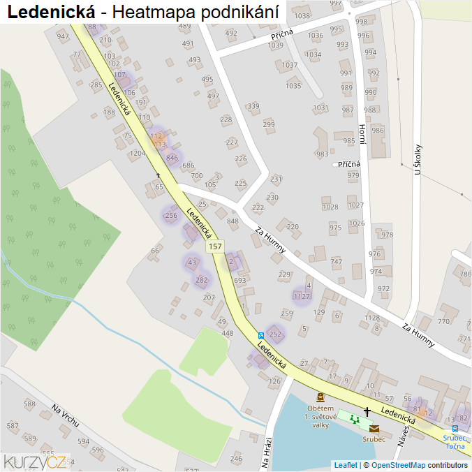 Mapa Ledenická - Firmy v ulici.