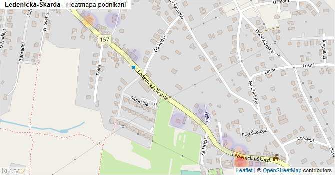 Ledenická-Škarda - mapa podnikání