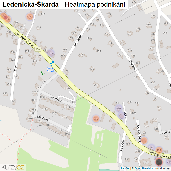 Mapa Ledenická-Škarda - Firmy v ulici.