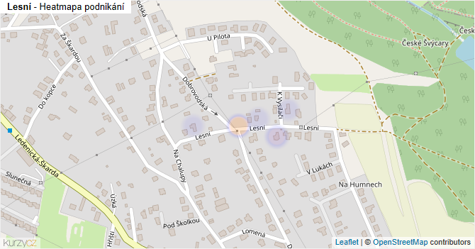Lesní - mapa podnikání