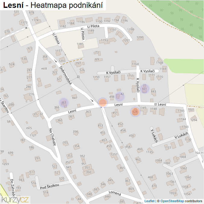Mapa Lesní - Firmy v ulici.
