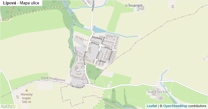 Lipová - mapa ulice