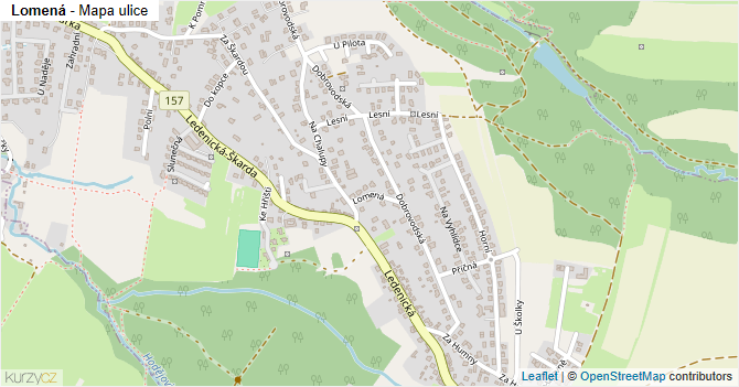 Lomená - mapa ulice