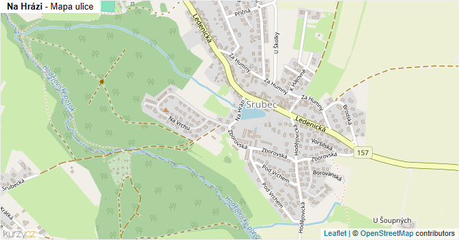Na Hrázi - mapa ulice