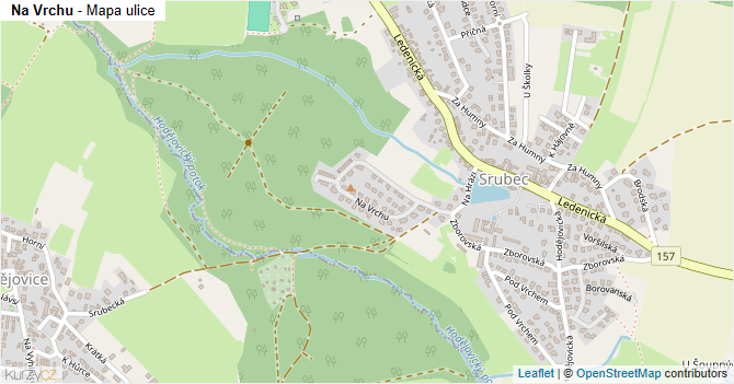 Na Vrchu - mapa ulice