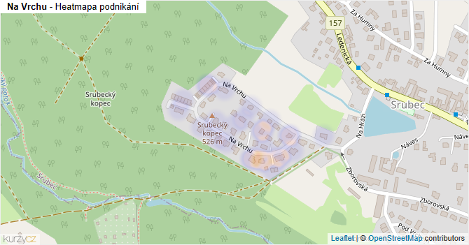 Na Vrchu - mapa podnikání