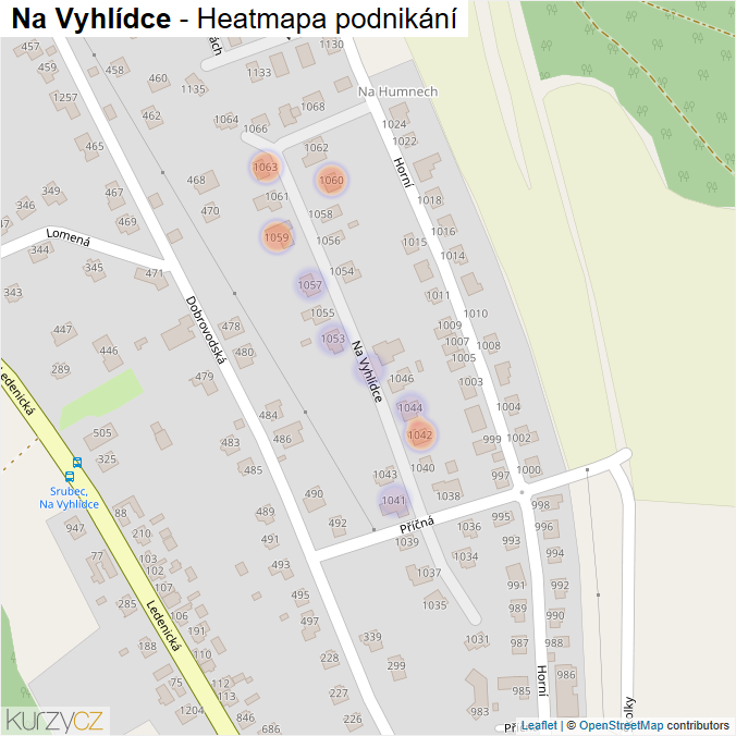 Mapa Na Vyhlídce - Firmy v ulici.