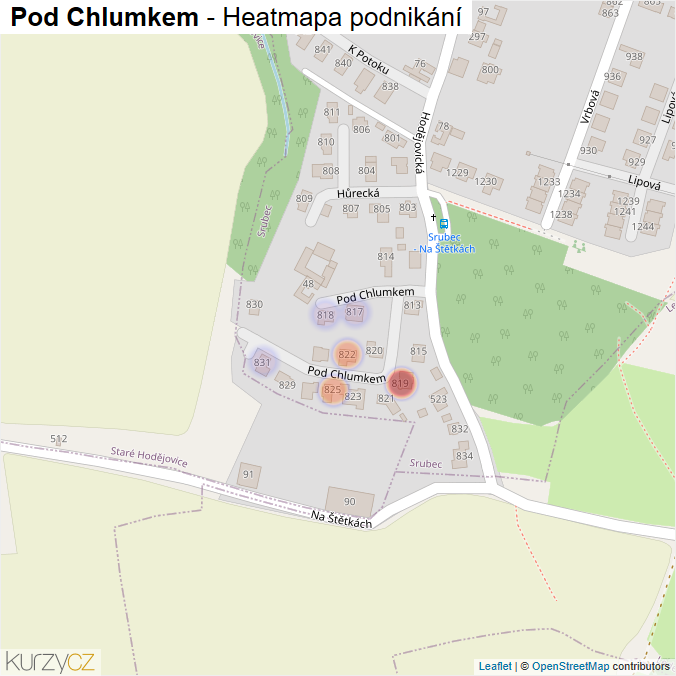 Mapa Pod Chlumkem - Firmy v ulici.