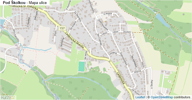Pod Školkou - mapa ulice