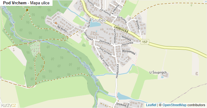 Pod Vrchem - mapa ulice
