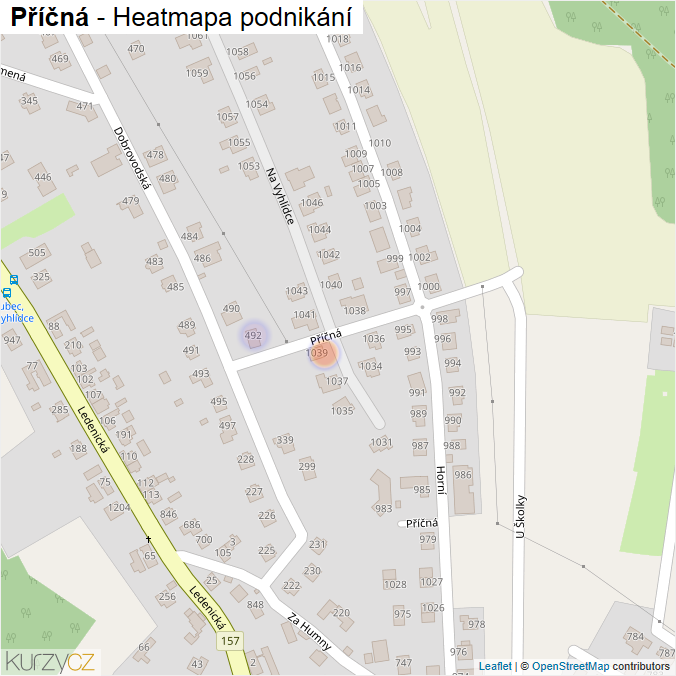 Mapa Příčná - Firmy v ulici.
