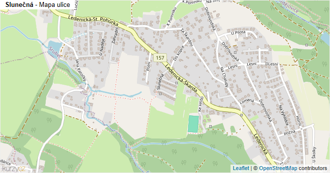 Slunečná - mapa ulice
