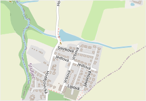 Smrková v obci Srubec - mapa ulice