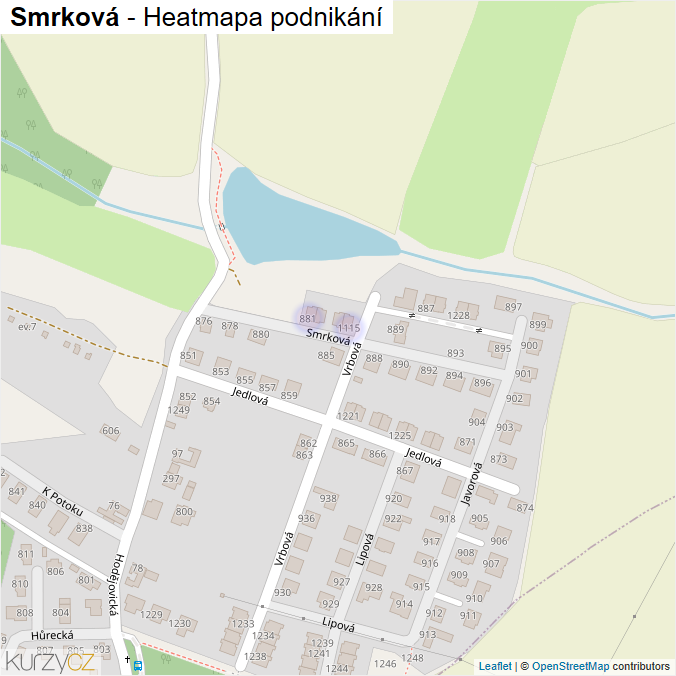 Mapa Smrková - Firmy v ulici.
