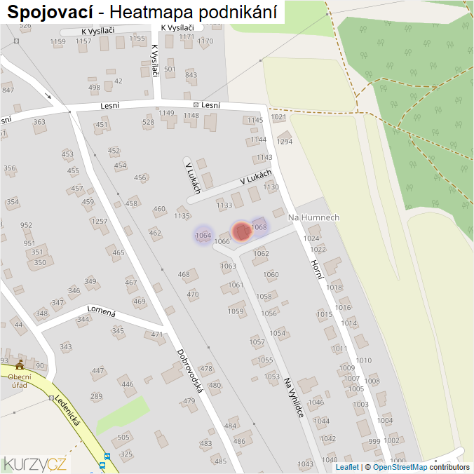 Mapa Spojovací - Firmy v ulici.