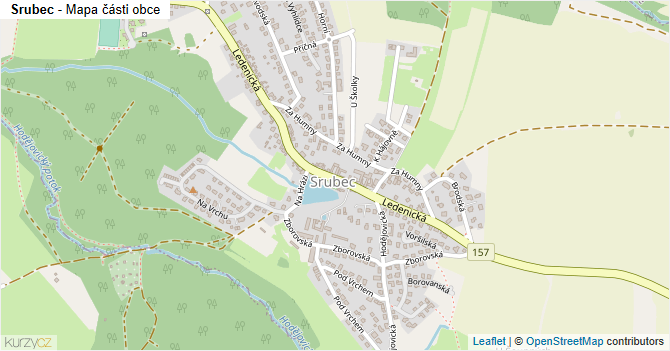 Srubec - mapa části obce