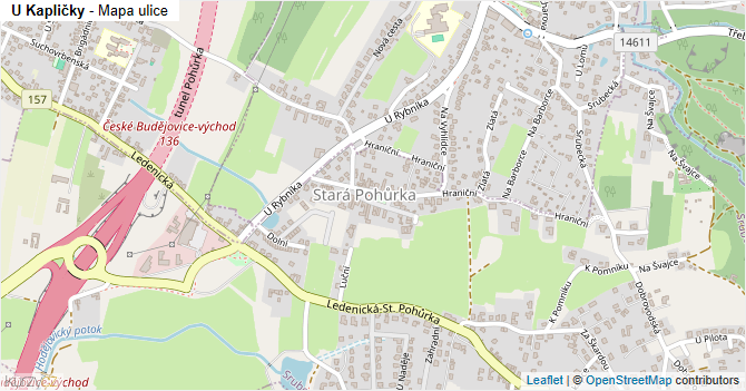 U Kapličky - mapa ulice