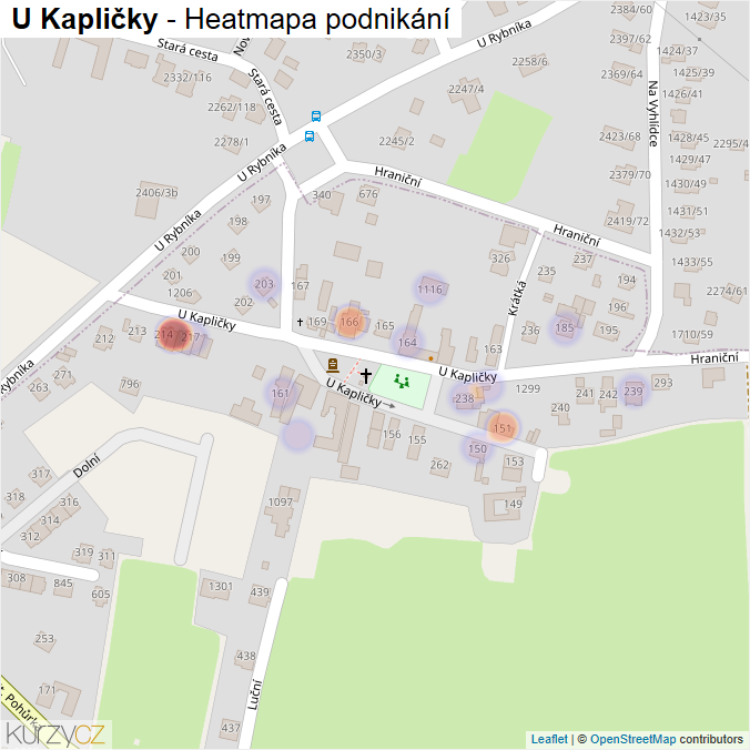Mapa U Kapličky - Firmy v ulici.