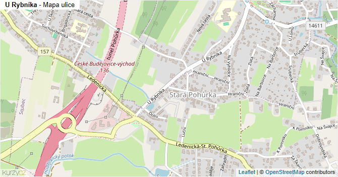 U Rybníka - mapa ulice