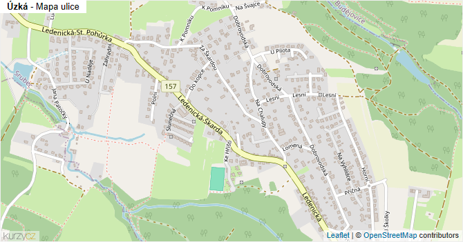 Úzká - mapa ulice