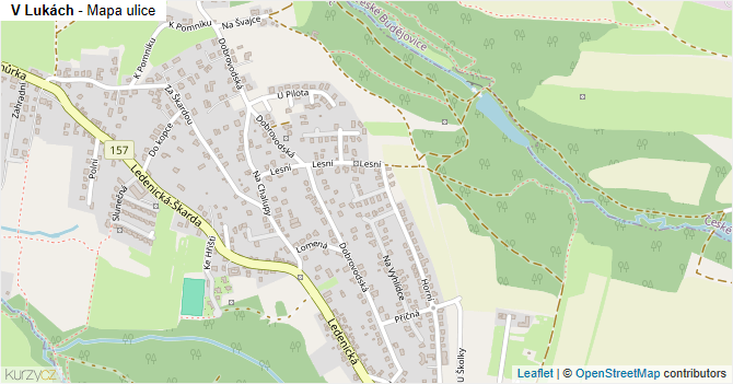 V Lukách - mapa ulice
