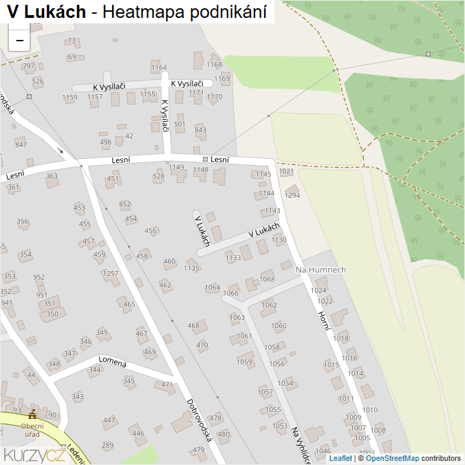 Mapa V Lukách - Firmy v ulici.