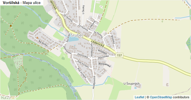 Voršilská - mapa ulice