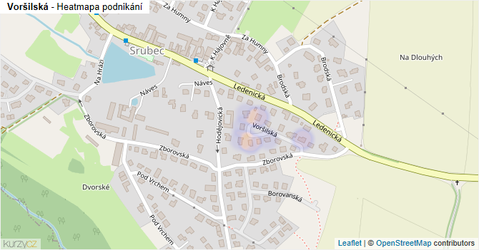 Voršilská - mapa podnikání