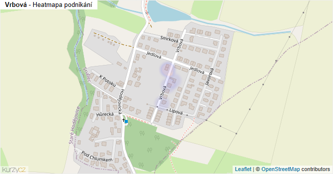 Vrbová - mapa podnikání
