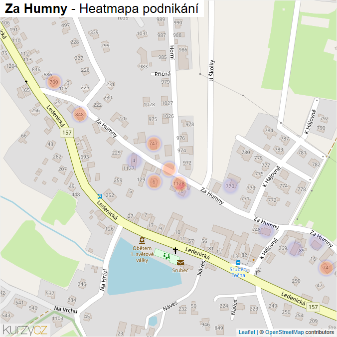 Mapa Za Humny - Firmy v ulici.