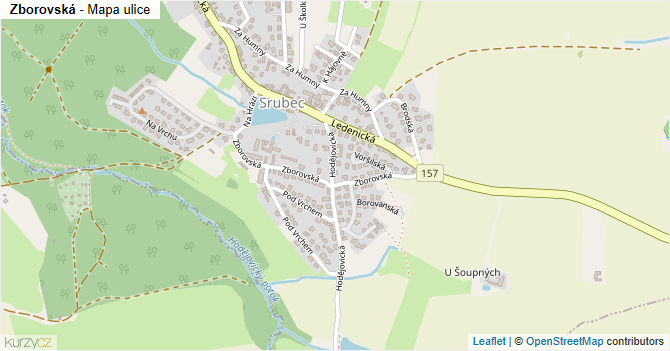 Zborovská - mapa ulice
