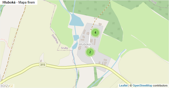 Hluboká - mapa firem