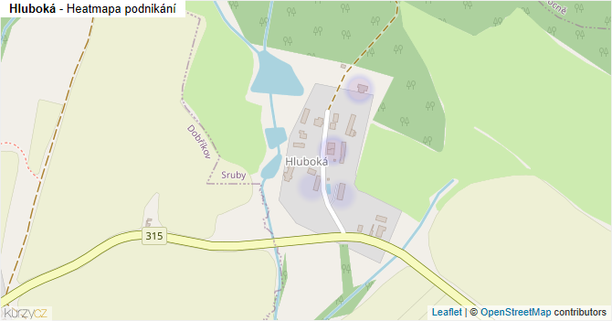 Hluboká - mapa podnikání