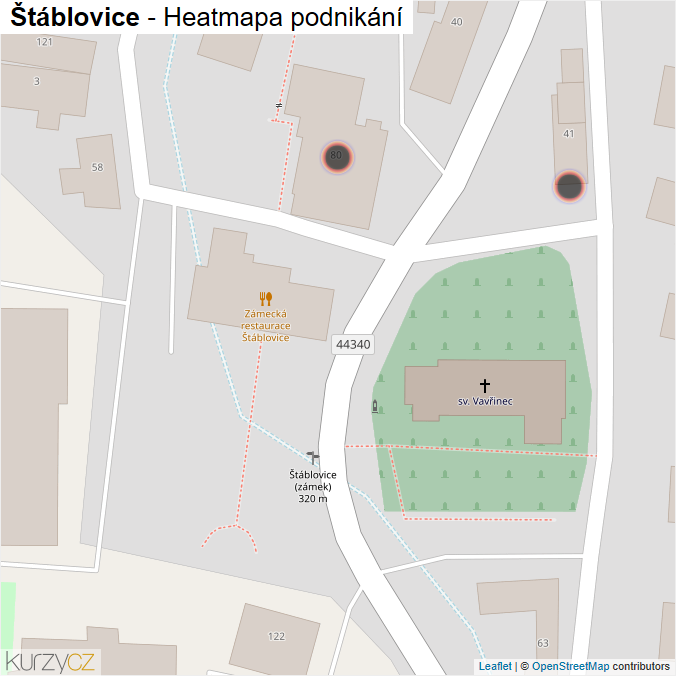Mapa Štáblovice - Firmy v obci.