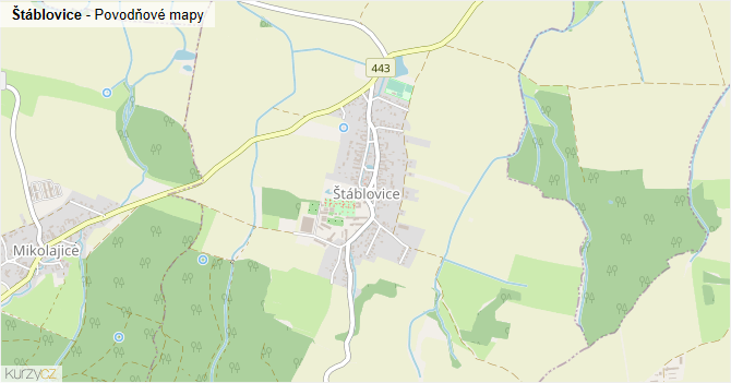 Štáblovice - záplavové mapy stoleté vody
