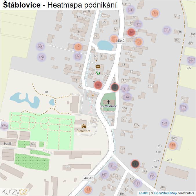 Mapa Štáblovice - Firmy v části obce.