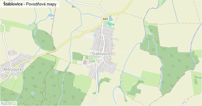 Štáblovice - záplavové mapy stoleté vody