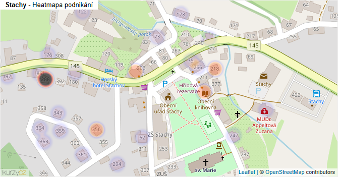Stachy - mapa podnikání