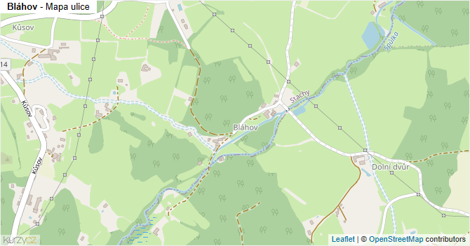 Bláhov - mapa ulice