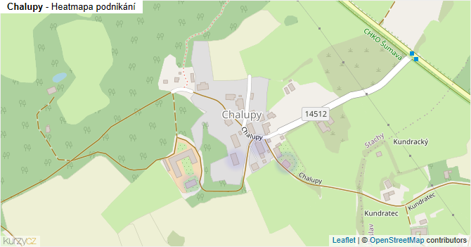 Chalupy - mapa podnikání
