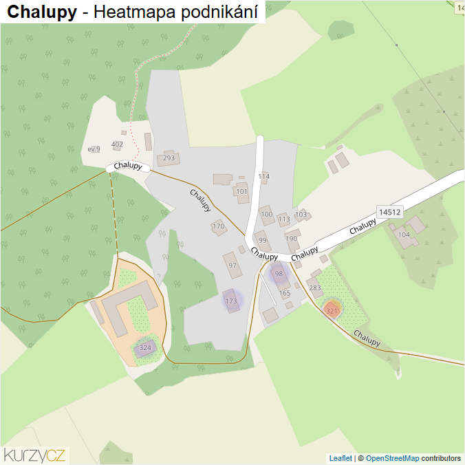 Mapa Chalupy - Firmy v ulici.