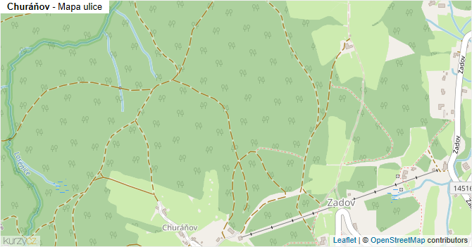 Churáňov - mapa ulice