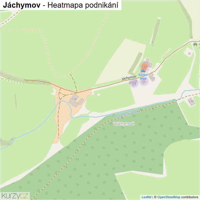 Mapa Jáchymov - Firmy v ulici.