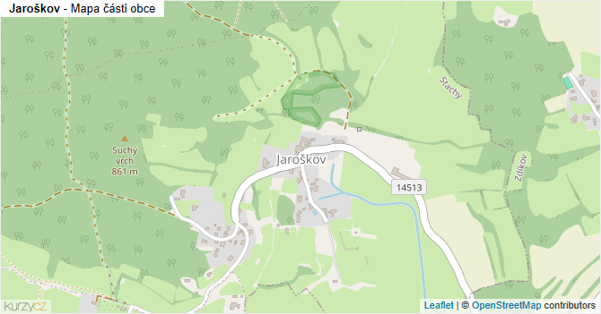 Jaroškov - mapa části obce