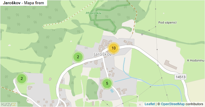 Jaroškov - mapa firem