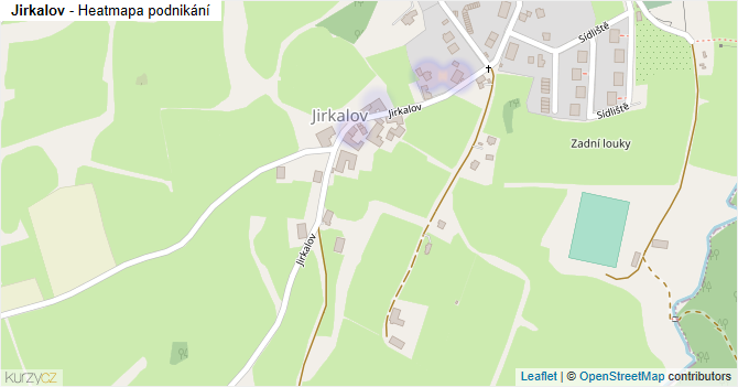 Jirkalov - mapa podnikání