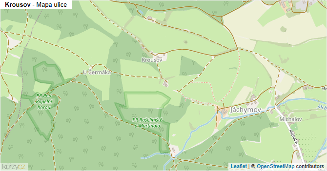 Krousov - mapa ulice
